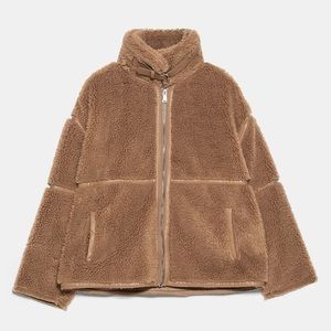⚡️ZARA⚡️ fleece sherpa camel jacket